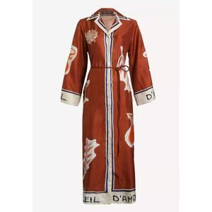 Alemais soleil d'amour silk shirtdress